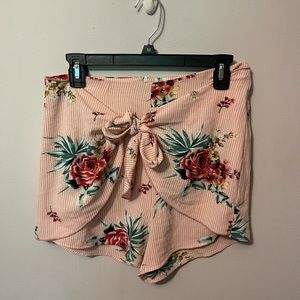 Cute Stretchy Shorts With Bow Front